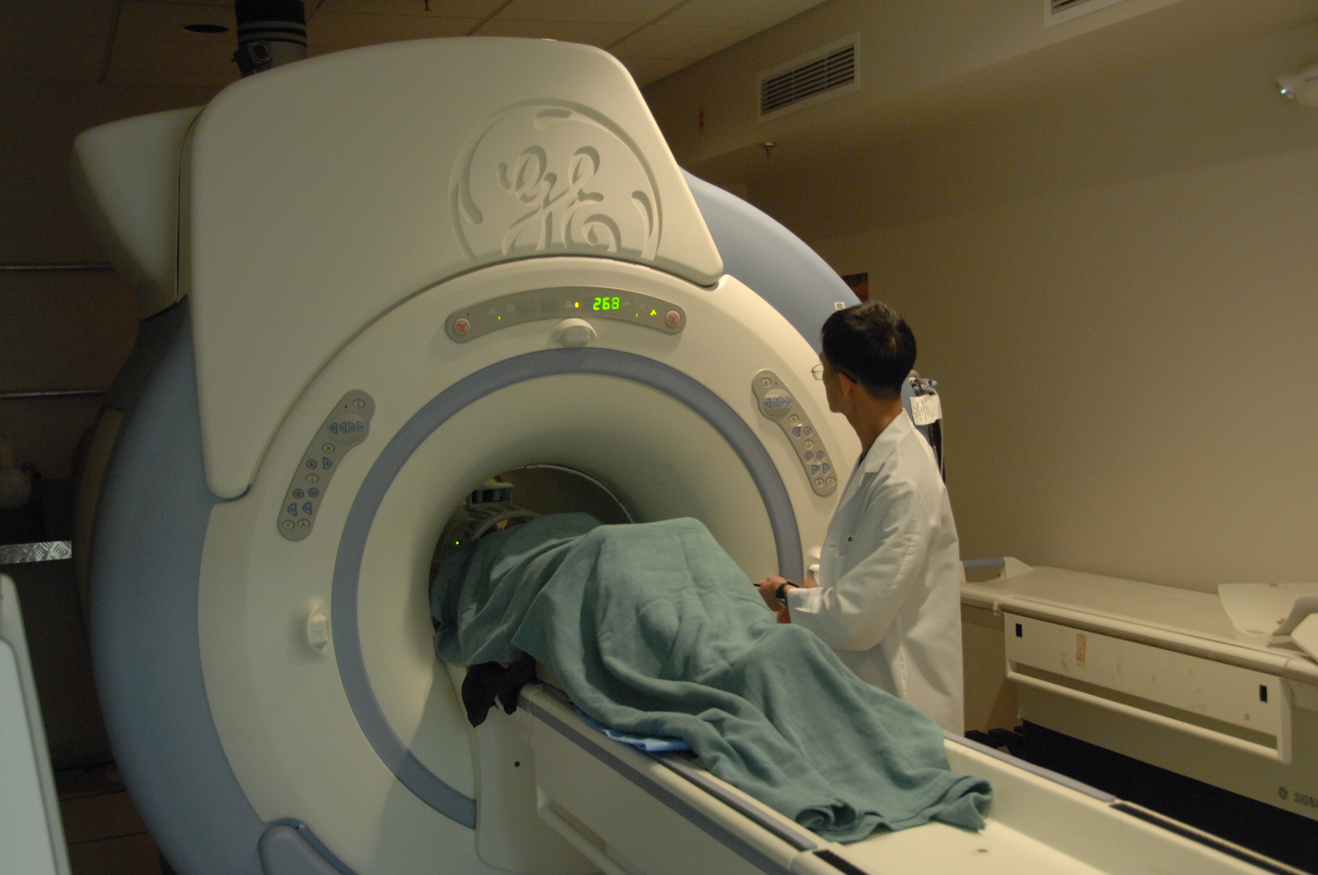 MRI machine with patient